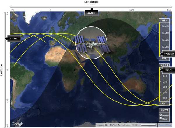 ISS tracker map