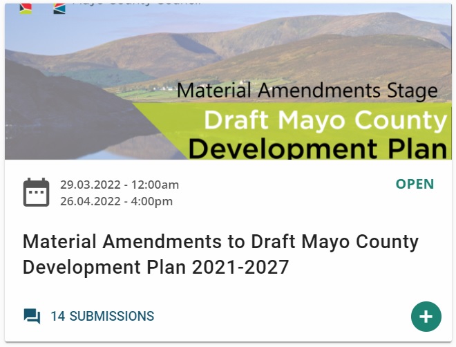 Amendments to draft Mayo county development plan 2021-2027